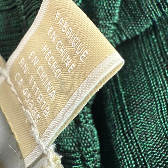 Michael Kors Women's Size S Short Sleeve Shirt Gold Button Ribbed Emerald Green - Picture 8 of 16